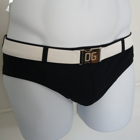 Black and White Swim Briefs with DG Logo - Picture 2 of 10